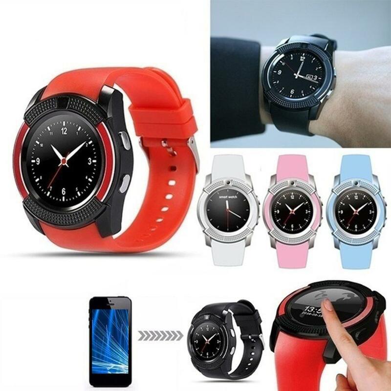 Kleurrijke V8 Smart Draadloze Horloge Waterdicht Sport Smartwatch Touch Screen Met Camera Sim-kaart Slot Waterdicht Smart Horloge