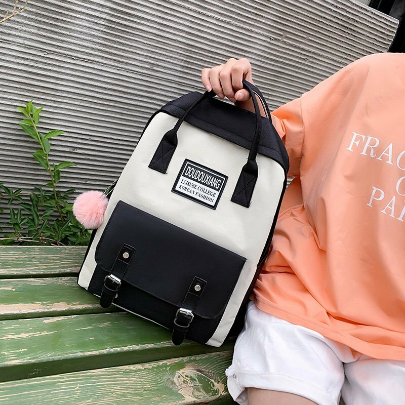5 Piece Set High School Bags for Teenage Girls 2020 Canvas Travel Backpack Women Bookbags Teen Student Schoolbag Bolsas Escolar