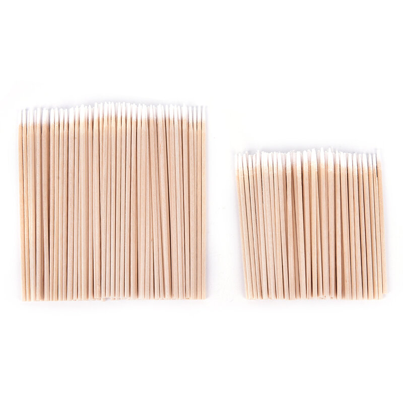 100個木製綿棒マニキュアクリーンスティック芽ヒント木綿ヘッド綿棒マニキュア詳細コレクターネイルポリッシュリムーバー