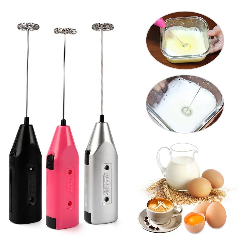 Batidor de leche para bebidas y café, herramienta de Cocina Práctica, batidor de huevos eléctrico, Espumador, Mini mango