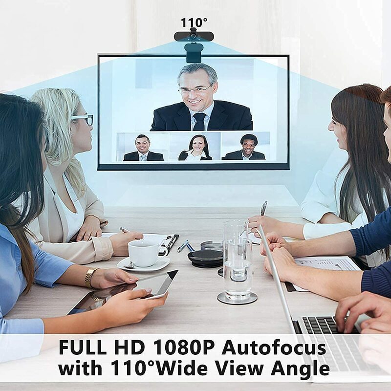 1080P Веб-камера для бизнеса с двойным микрофоном и крышкой конфиденциальности, 2020 [Улучшенный] USB FHD веб-камера для компьютера, Plug and Play, для