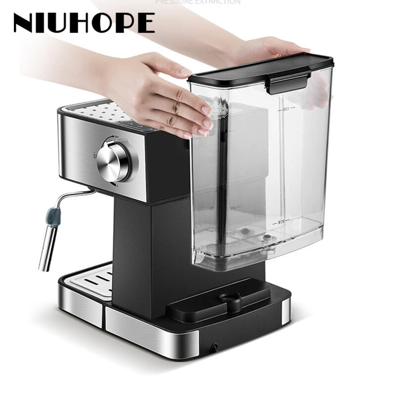 NIUHOPE Coffee Machine Bar caffettiera Espresso di tipo italiano con bacchetta montalatte per Espresso, Cappuccino Latte e moka