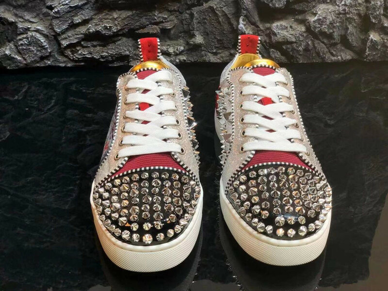 Chaussures de créateur de luxe pour hommes, baskets à semelles rouges décontractées, chaussures d'été à pointes de chevalier, cadeau d'anniversaire
