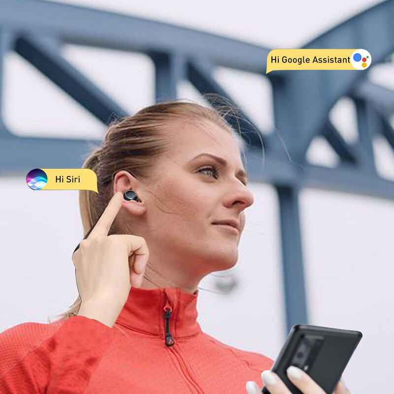 MT01 Bluetooth 5.0 słuchawki do gier prawdziwe bezprzewodowe słuchawki Stereo z redukcją szumów słuchawka sportowa wodoodporna IPX5 TWS słuchawki