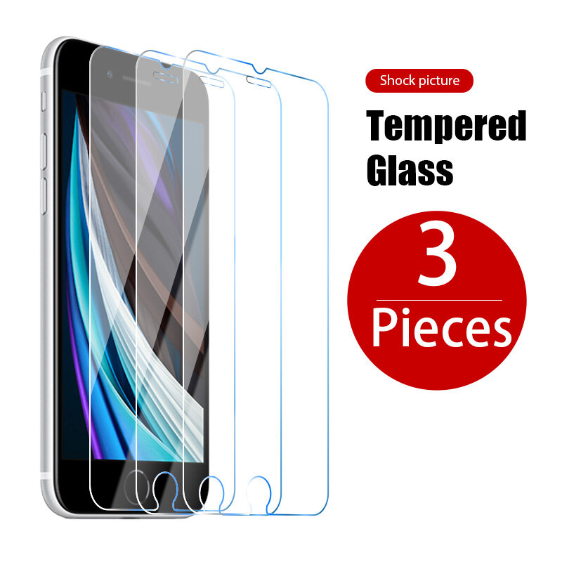 1-3pcs vidro temperado no iphone 12 pro max 12 mini 11 pro 11 protetor de tela para iphone 12 pro xr xs 8 plus 7 mais 6 plus