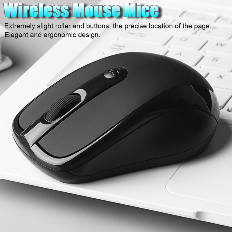 Mouse sem fio 2000dpi, ergonômico, usb, receptor óptico ajustável, 2.4ghz, para computador e notebook