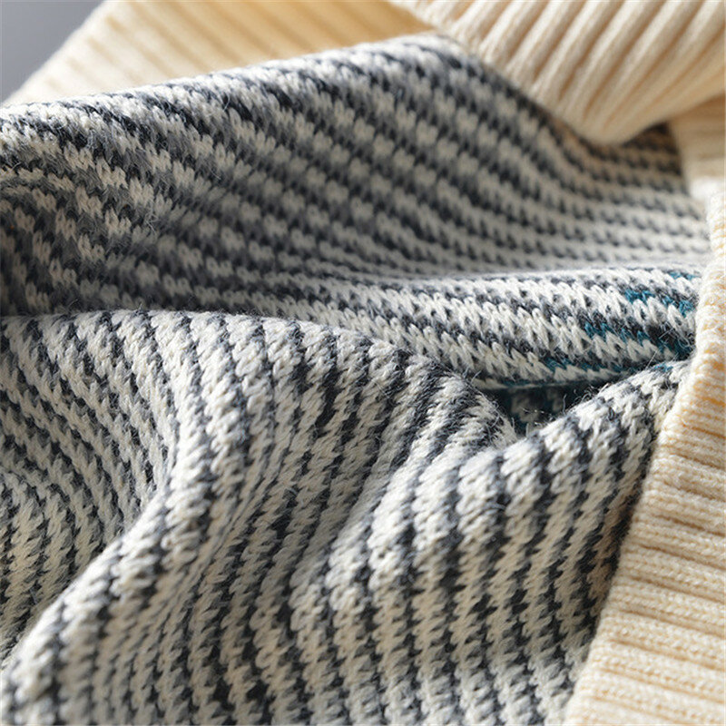 Suéter informal de manga larga para hombre, Jersey de punto ajustado con cuello redondo, cálido, para invierno y otoño, 2021