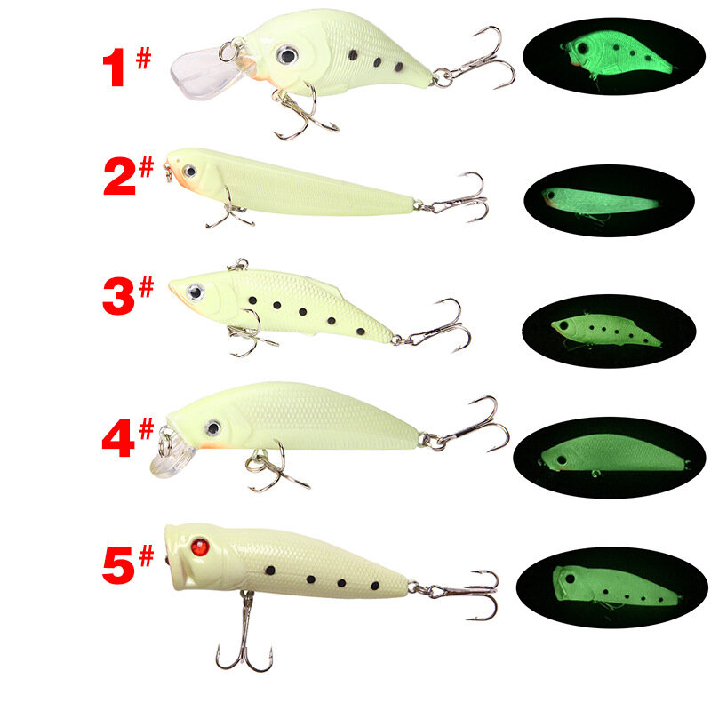 XY-437 Luminous Luya Fishing Lures Baits Florescent Light 10.3g9cm 3D Fish Floating Hard Sea Cockpit Artificial Spinning Tackle