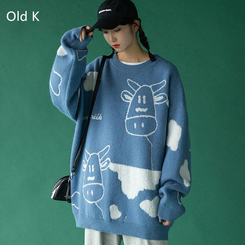 Sweter Longgar Pullover Musim Gugur/Musim Dingin Gaya Baru Siswa Perempuan Versi Korea dari Mantel Sweter Semua Pertandingan Tren Gratis Pengiriman 2021
