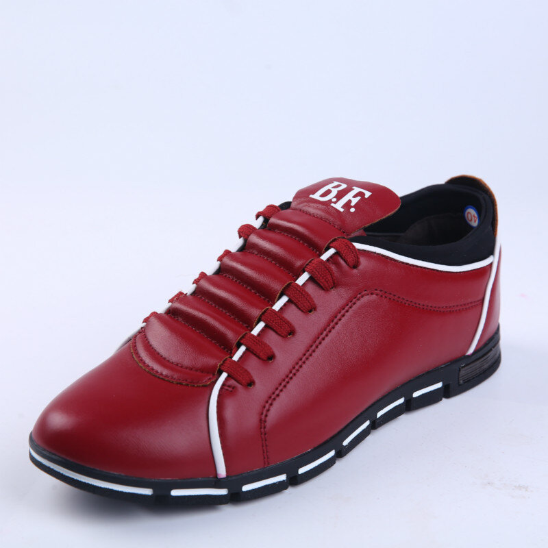 Aleafيعادل حجم كبير 38-48 الرجال حذاء كاجوال موضة أحذية رياضية بو أحذية من الجلد للرجال الصيف الرجال حذاء مسطح CA22