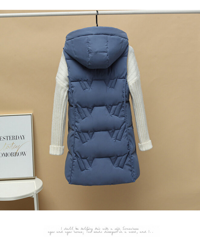 Jaqueta feminina sem mangas de dois lados, nova moda de inverno para mulheres, colete de algodão acolchoado, k1497