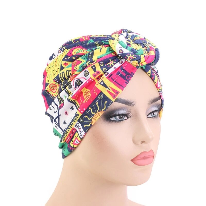 Bonnet Hijab imprimé pour femmes musulmanes, écharpe de tête, Turban, bonnets bohème, intérieur pour casquette, prêt à porter