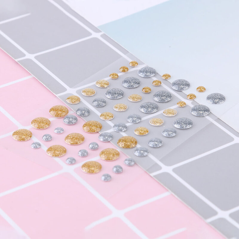 Goud Zilver Glitter Sprinkles Zelfklevende Emaille Dots Resin Sticker Voor Diy Scrapbooking Fotoalbum Kaarten Ambachten Decor
