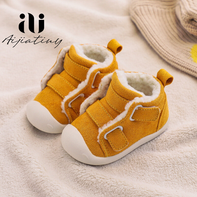 Chaussures d'hiver pour bébés garçons et filles, bottes antidérapantes pour premiers pas, baskets chaudes en peluche pour nourrissons à semelle souple, 2020