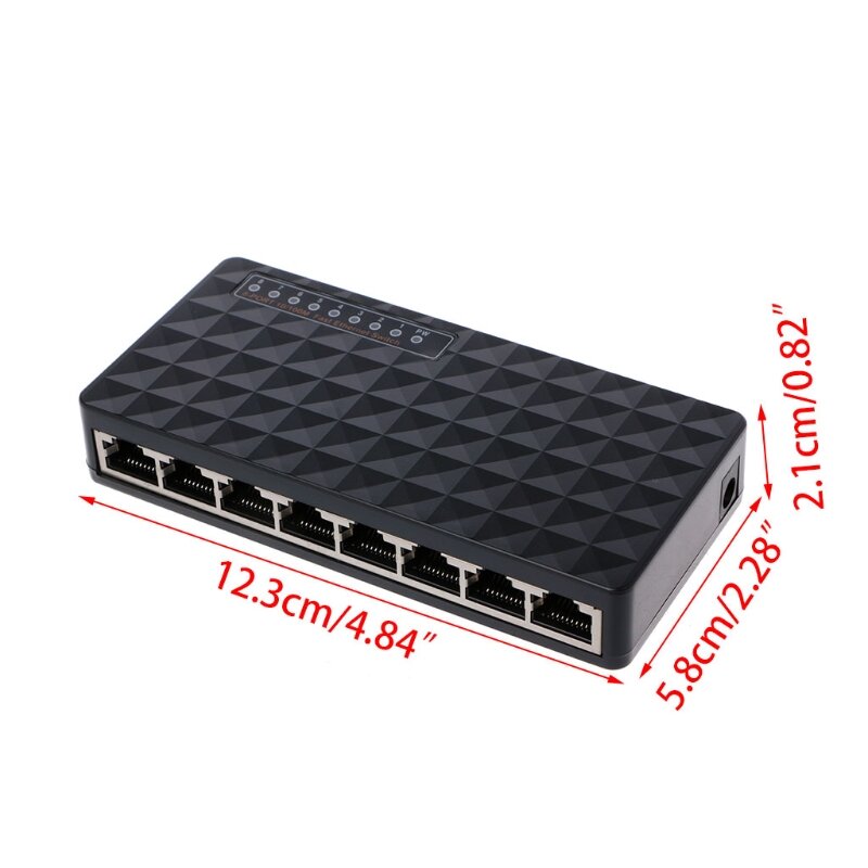 8-Port 10/100Mbps Ethernet Network Switch HUB Desktop Mini Fast LAN Switcher Adapter