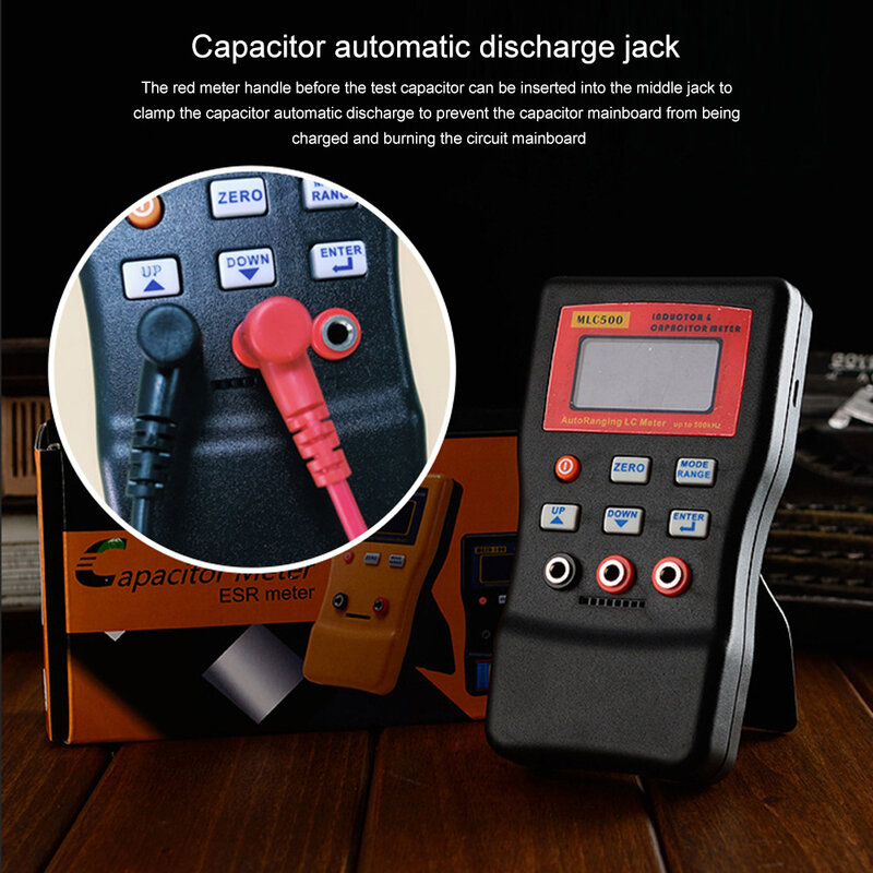 MLC500 Digital LC Meter Capacitance Inductance Meter Auto Ranging Component Tester 500kHz LC And RC Oscillation With SMD Clip