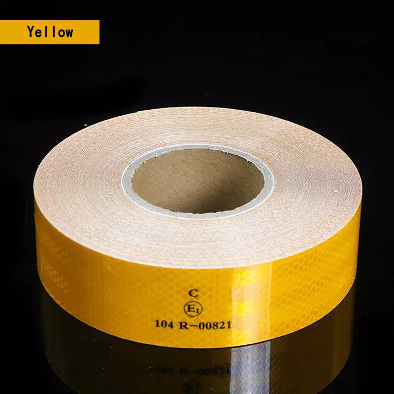 Safety Mark Reflektif Tape Sticker Diamond Grade Adhesive Warning Tape Sepeda Motor Car Styling Mobil Kuning Merah Putih