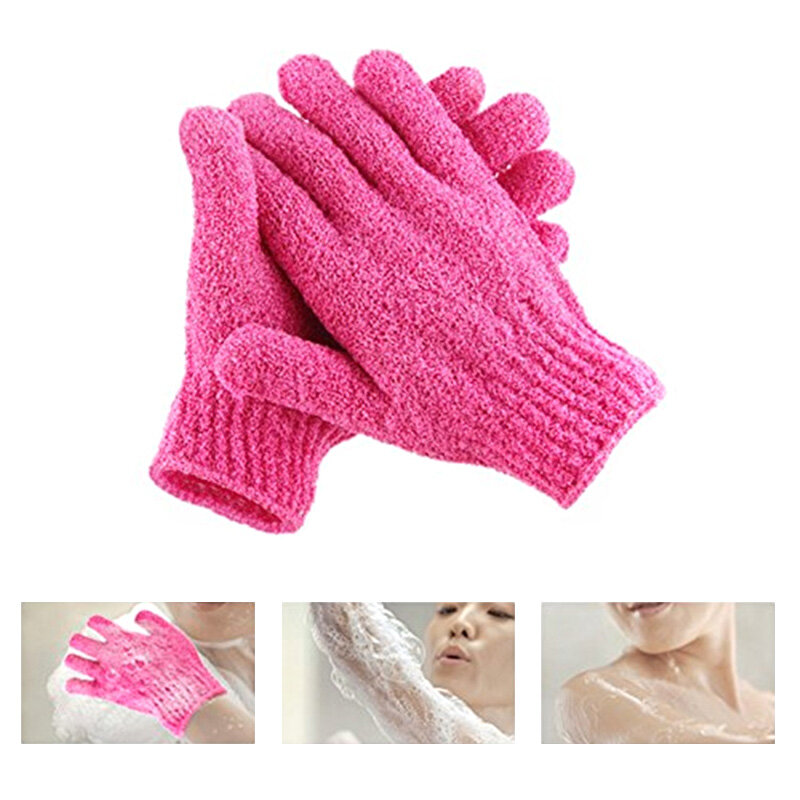 1 paar Peeling Peeling Handschuhe doppelseitige Finger Bad Pinsel Handschuhe Bad Dusche Körper Waschen Haut Spa Bad Wäscher