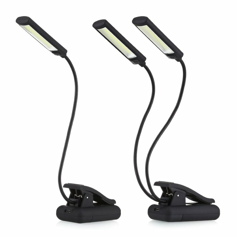 Clip per batteria USB sulla lettura del libro luce a LED 6W COB lampada flessibile con supporto per braccio per Notebook portatile lampada da notte portatile LESHP