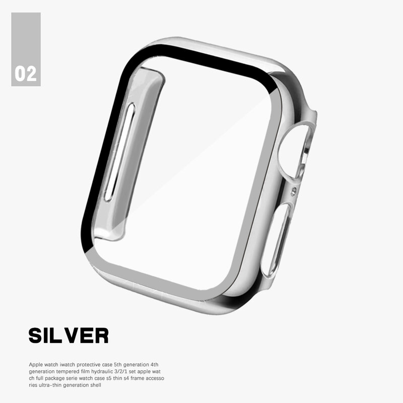 Coque rigide pour Apple Watch série 6, SE, 5, 4, 3, 2, 1, pour iwatch, pare-chocs, avec film de protection en verre, accessoires