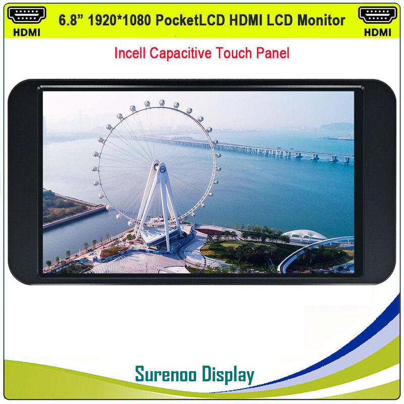PocketLCD IPS Full HD 6.8 – 7.0 pouces, 1920x1080P, Module de moniteur, panneau d'affichage, Mini Incell, tactile capacitif, Compatible HDMI
