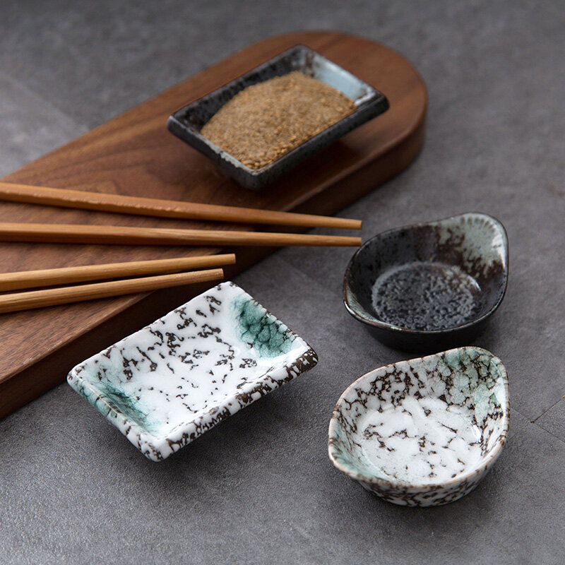 1pc placa de molho de soja prato de tempero de cerâmica do agregado familiar pires criativo utensílios de mesa pequeno prato sushi