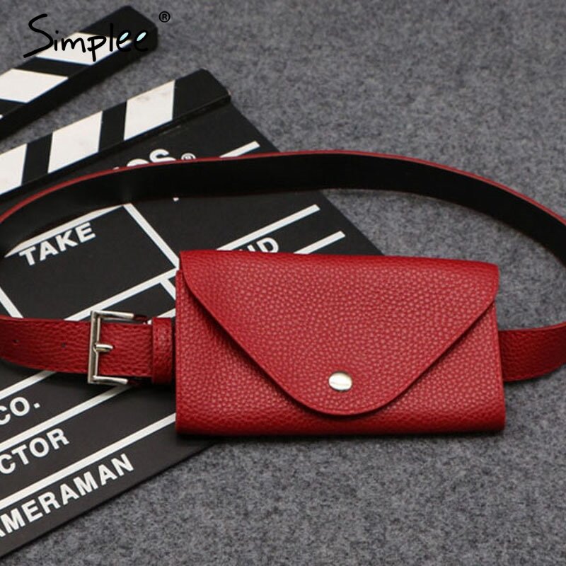 Simplee-sac de taille en cuir pu pour femmes | Sac à bouton ajustable avec ceinture, sacoches décontracté sacs à bandoulière tendance