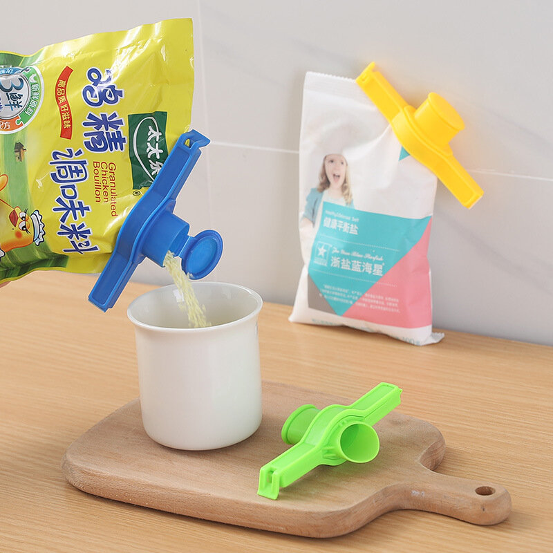 Zhang ji reusável saco clipe lanche alimentos frescos selagem de armazenamento cozinha mini aferidor do vácuo clipe de alimentos com um tipo de tampa bico de pulverização