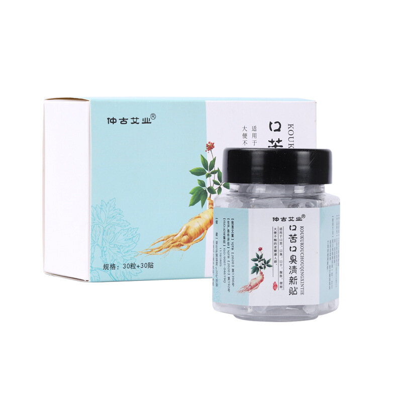 30 Buah/Kotak Plester Rongga Mulut Menyegarkan Tahan Lama Meredakan Bau Mulut Pahit dan Kering Plester Medis Herbal Tiongkok
