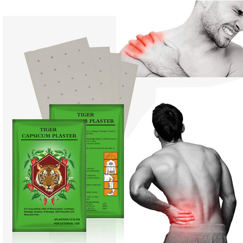 20pcs/5bags Tiger Balm Patch Capsicum Sticker Natural Ingredient Joint Shoulder Rheumatism Pain Chinese Herbal Medical Plaster