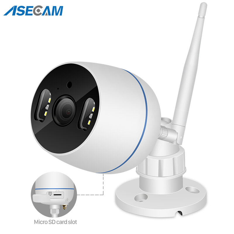 Kamera IP Keamanan Rumah Audio Penglihatan Malam Penuh Warna Kamera Peluru Nirkabel Zoom Digital 2MP 4X Luar Ruangan Kamera Wifi Awan 1080P