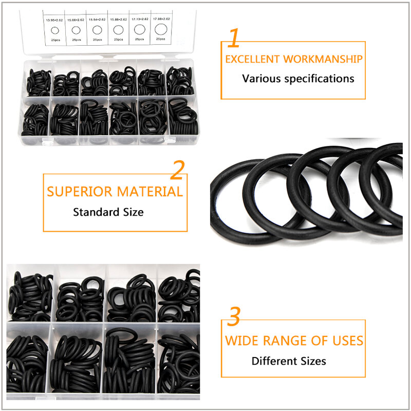 Junta tórica de sellado de enchufe duradero, reemplazo OD 6mm-35mm CS 1mm 150mm 225mm 1,5mm 1,9mm S17, 2,4-3,1 Uds.