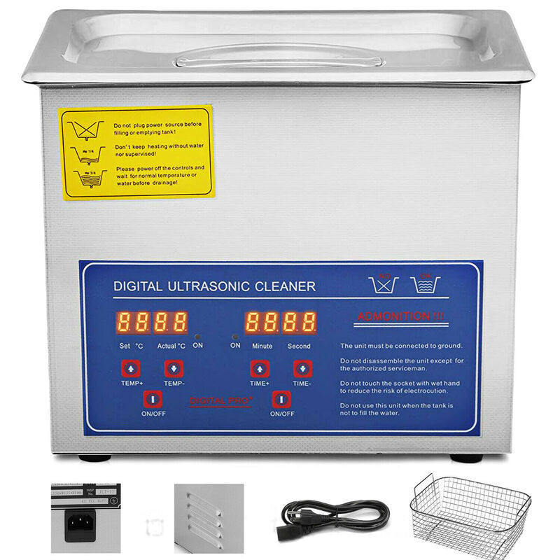 3l máquina de limpeza ultrassônica aço inoxidável máquina limpeza ultra-sônica aquecedor digital temporizador jóias limpeza para comercial