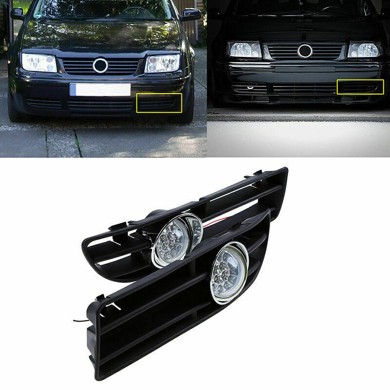 Car LED Foglamp Front Grille For-VW Bora Jetta MK4 1999-2007 1 Pair