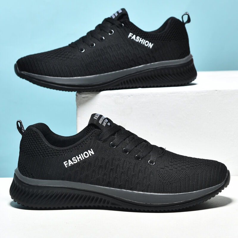 Tênis de malha de treinamento casual sapatos esportivos masculinos luz respirável tênis caminhada tênis de malha sapatos masculinos da moda 2021