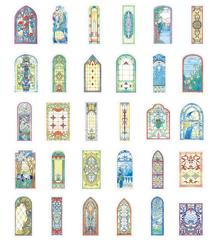 Bella cartolina di carta per finestre (1 confezione = 30 pezzi)