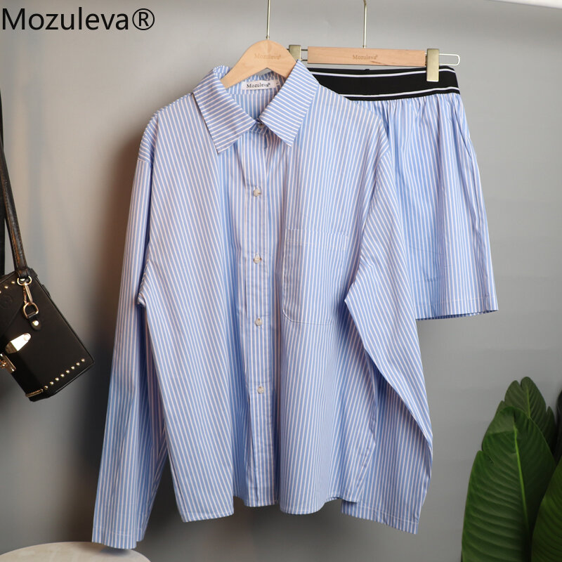 Mozuleva Women's Summer Two-piece Home Suit for Spring / Autumn Thin Long-sleeved Cotton Pants Pajamas Women Autumn Cotton Suit
