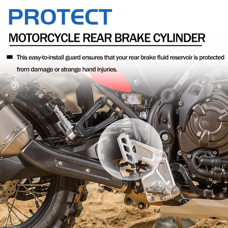 Motocicleta rally cilindro de freio traseiro guarda reservatório fluido tampa protetor copo de óleo capa para yamaha para tenere 700 xtz700 19- 2021