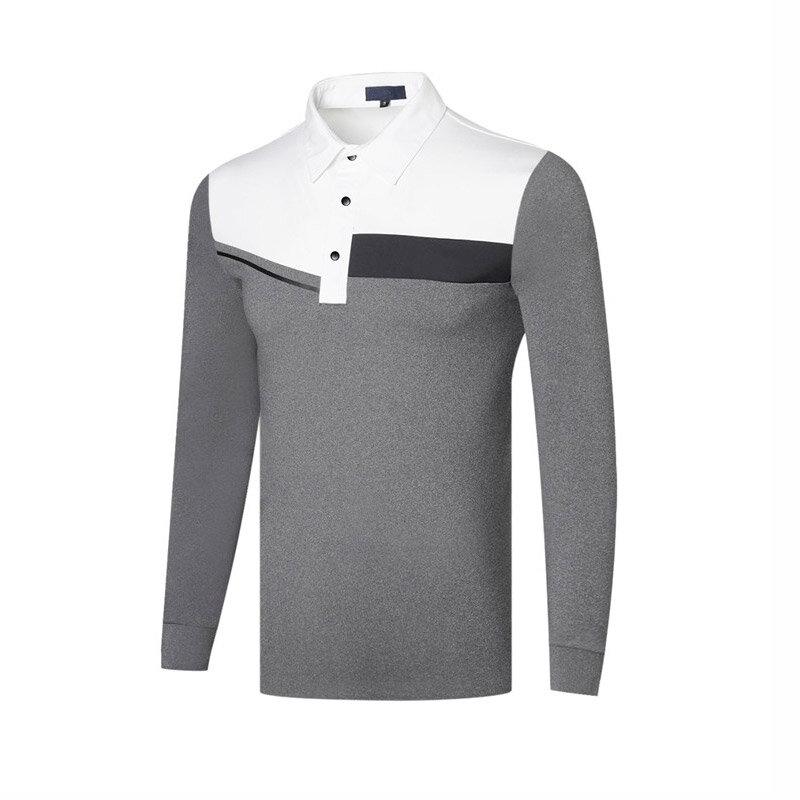 Męska koszulka golfowa z długim rękawem odzież golfowa sport szybkoschnące ubrania