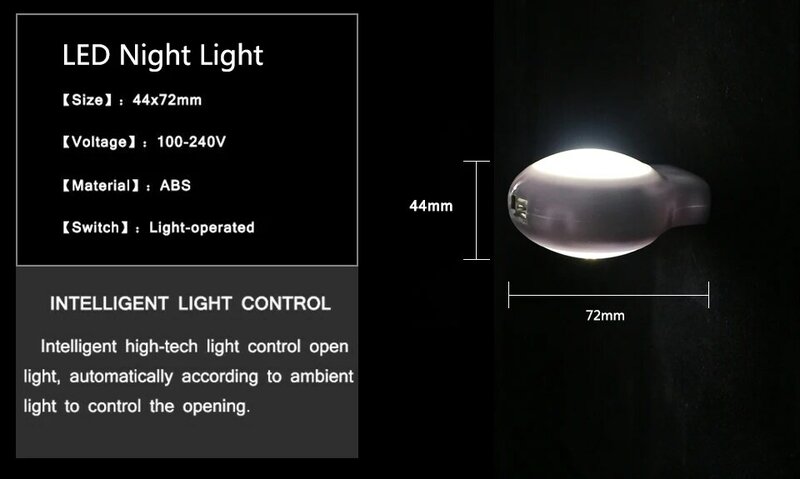 Mini Led Slak Nachtlampje Auto Night Lamp Ingebouwde Lichtsensor Controle Licht Wandlamp Voor Baby Kids slaapkamer Eu/Us Plug