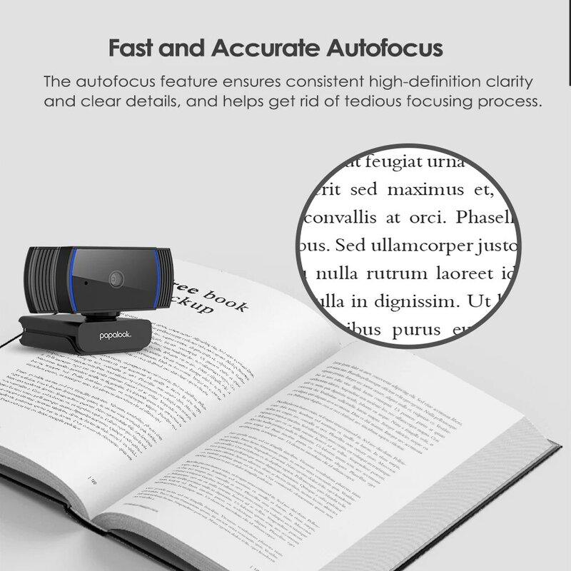 PAPALOOK AF925 1080P Webcam Full HD CMOS Autofocus With Mic USB Web Camera Video Conference Mini Webcam For PC Laptop Computer