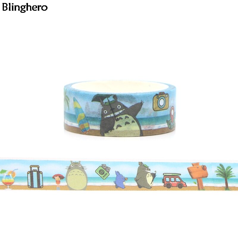 Blinghero Anime 15mm X 5m Washi grifo de cinta de enmascarar cintas adhesivas pegatinas de dibujos animados de papelería cintas lindo etiqueta BH0036