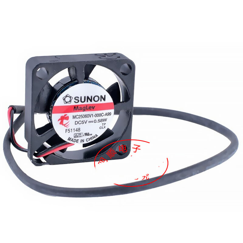 Per SUNON MC25060V1-000C-A99 2506 25x25x6mm 25mm 5V 0.58W ventola di raffreddamento sottile in miniatura a 3 fili