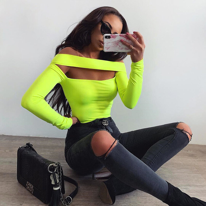 Neon Bodysuit Body Mujer Jumpsuit Sexy Body Suit Women Mono Neon Clothes Rompers Womens Jumpsuit Femme Jomper Mujer Combishort
