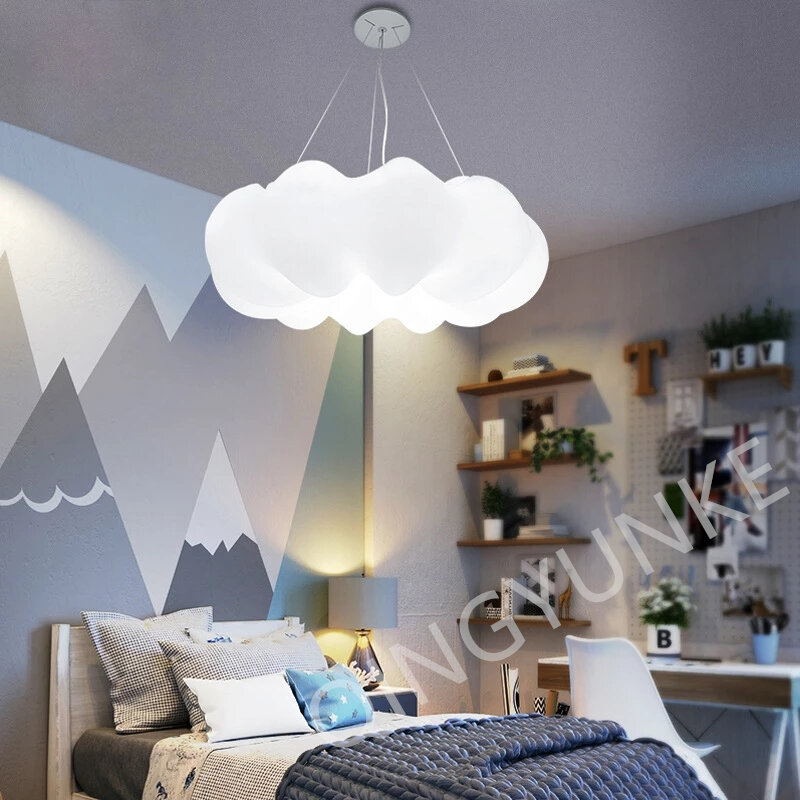 Подвесные светильники в форме облака, домашняя гостиная, декоративные светодиодные потолочные светильники, светильник для детской спальни, симпатичная люстра с регулировкой яркости