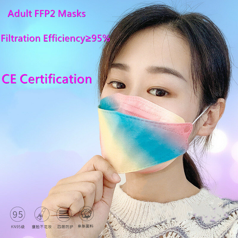Fpp2 máscara aprovado fpp2 máscara ce ffp2 máscara 3 cores máscara protetora máscaras de segurança anti-poeira respirador adulto kn95 máscara ffp2 máscaras