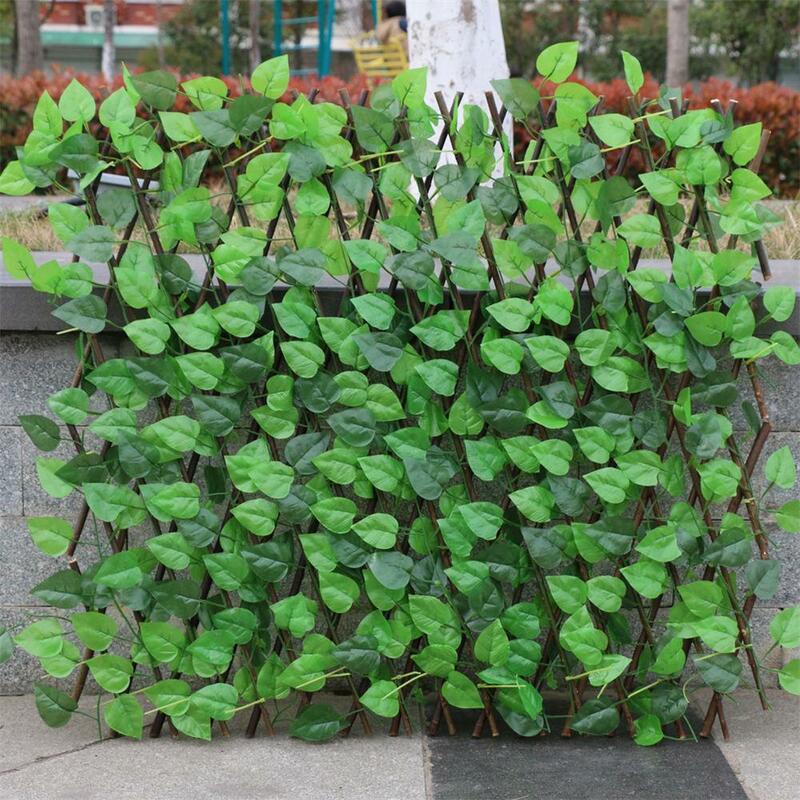 VIP Garten Zaun Dekoration Privatsphäre Holz Künstliche Green Leaf Versenkbare Verlängerungs Fechten Für Hof Wohnkultur Drop