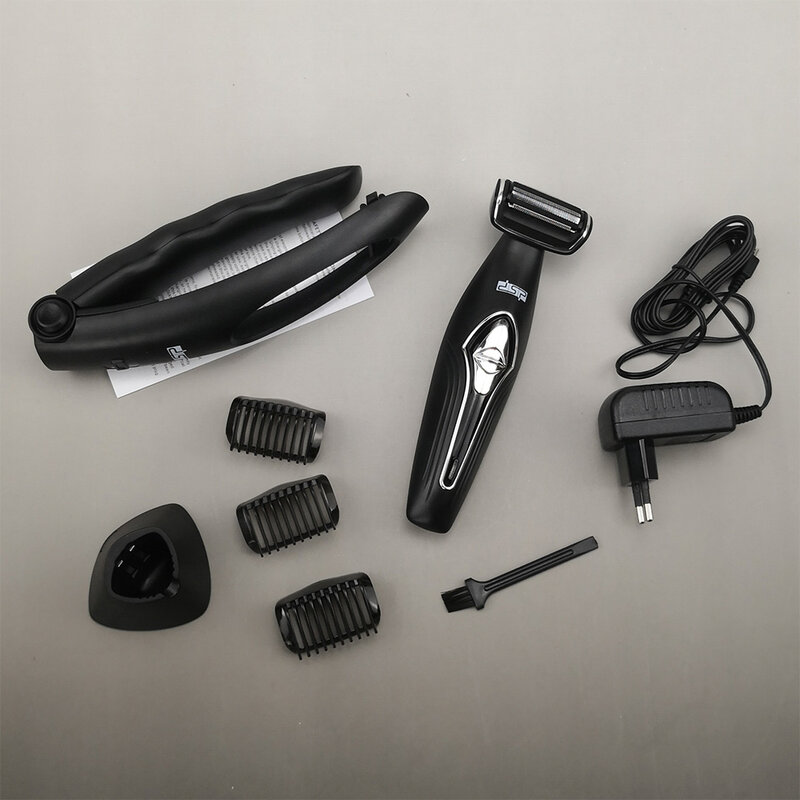 Cabelo shaver dsp multifuncional barbeador elétrico conjunto recarregável corpo lavável masculino máquina de cortar cabelo com alça retrátil