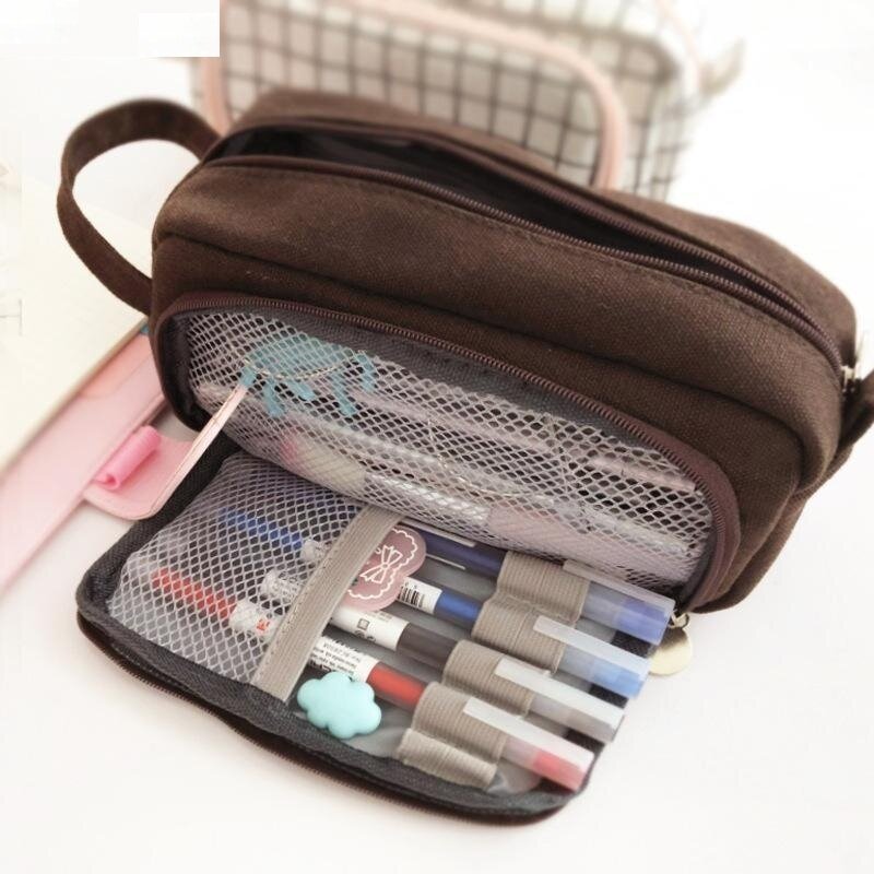 Saco de lápis 20 cores grande capacidade caso de lápis kawaii caneta escolar suprimentos caixa de lápis bolsa de papelaria