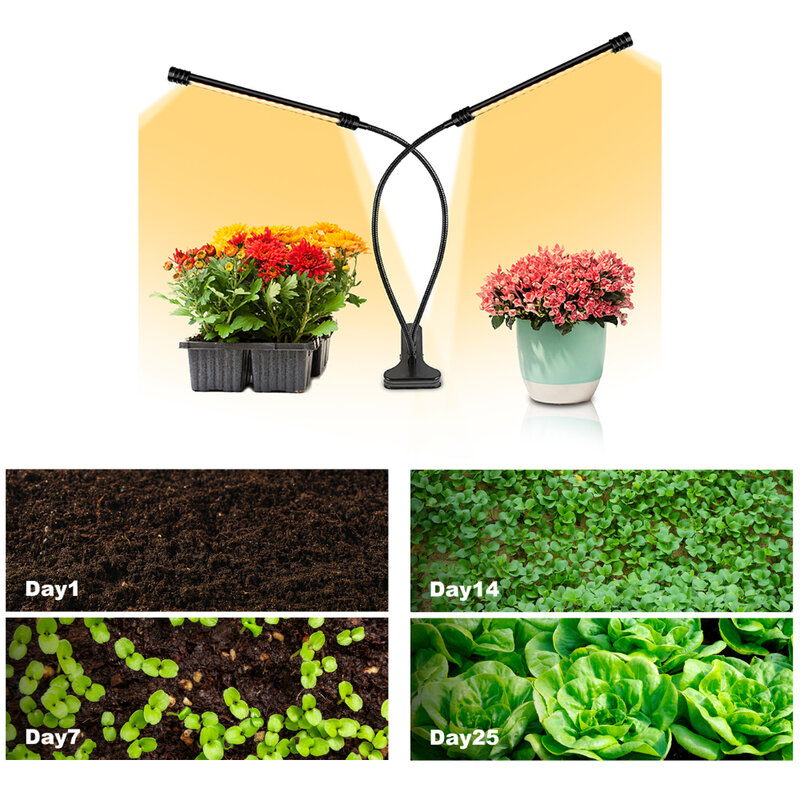 5 فولت LED تنمو ضوء أربعة رؤساء ضوء النبات للنباتات الشتلات زهرة خيمة المنزل مع جهاز التحكم عن بعد ضوء الشمس مصباح الطيف الكامل